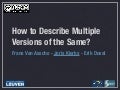 Edmedia 2010: How to describe multiple versions of the same