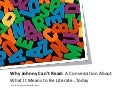 Why Johnny Can&rsquo;t Read
