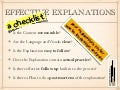 Effective Explanations: A Checklist