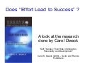Effort Does Lead to Success