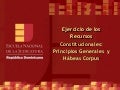 ENJ-300 Ejercicio de los Recursos Constitucionales  Principios Generales y Hábeas Corpus