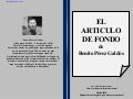 El articulo de fondo de benito perez galdos
