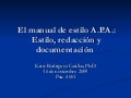 El Manual De Estilo A.P.A. Estilo, RedaccióN Y DocumentacióN