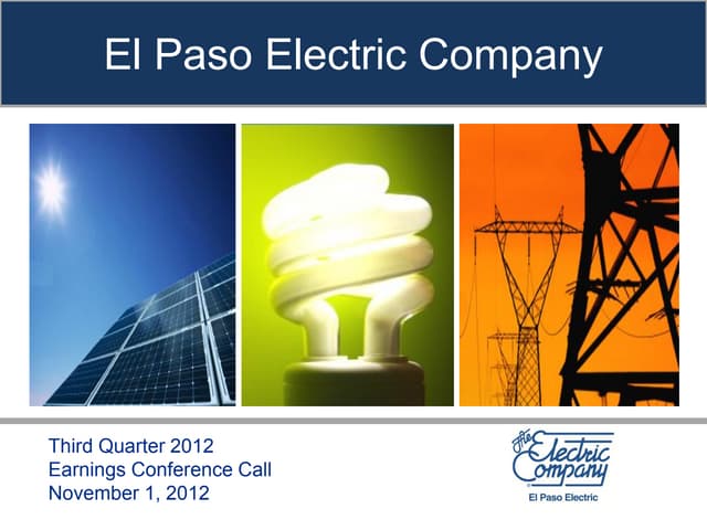 Third Quarter 2012 Earnings