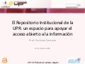 El repositorio institucional de la upr espacio apoyar el aa a la información científica