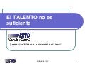 El Talento no es suficiente