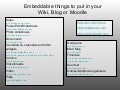 Embeddable Things To Put In Your Wiki Blog Or Moodle