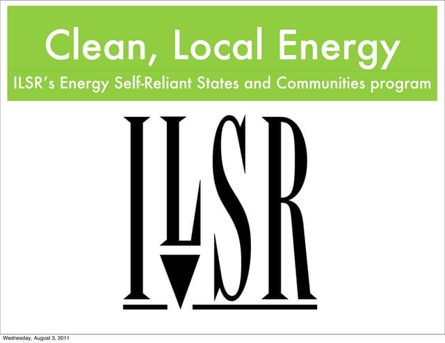 ILSR's Energy Self-Reliant States a...