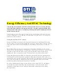 Energy efficiency and hvac technology
