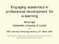 The engagement of academics in professional development for e-learning