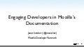 Engaging developers in Mozilla docs