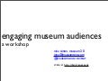 Engaging Museum Audiences Seminar