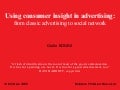 [Eng] The use of consumer insight in Advertising: from classic Advertising to Social network