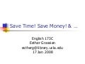 English 173 C Save Time 1 17 08