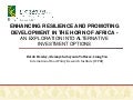 Enhancing resilience and promoting development in the horn of africa 