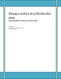 Ensayo sobre el artículo del mes