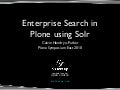 Enterprise search in Plone using Solr