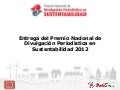 Entregan del Premio Nacional de Divulgación Periodística en Sustentabilidad 2012