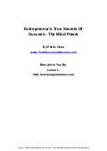 Entrepreneurs True Secret Of Success   The Mind Power