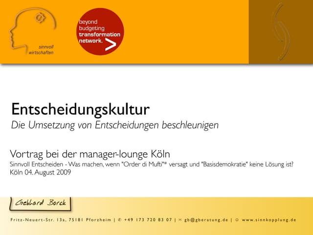 Handout: Entscheidungskulur - Die U...