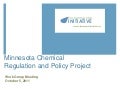 MN Chemical Regulation and Policy, Work Group Meeting 10/5/11