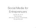 Social Media for Entrepreneurs