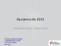 AX2012 Technical Track -  Entreprise portal, Czesia Langoswka