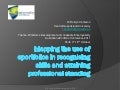 Mapping the use of e-portfolios in recognising skills and attaining professional standing