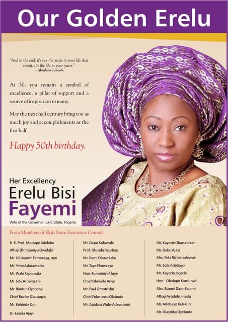 Erelu Fayemi is 50 