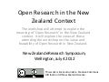 eReearch Symposium workshop on Open Research