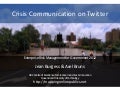 Crisis Communication on Twitter: Lessons from the South East Queensland Floods