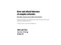 Error and Attack Tolerance of Complex Networks