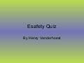Henry Vanderhoest\&rsquo;s E-Saftey Quiz