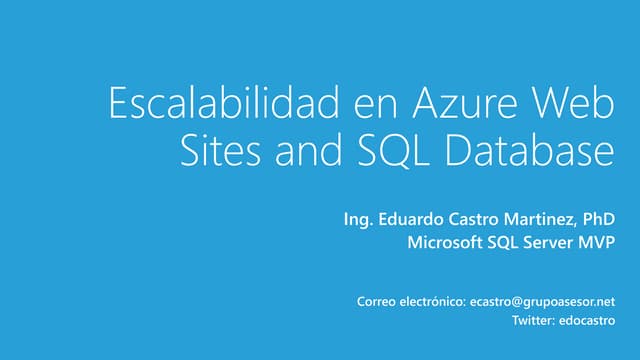 Escalabilidad en azure web sites y ...