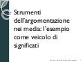L'esempio quale veicolo di significati, uso esempi,