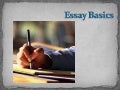 Essay basics