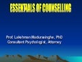 Essentials Of Counselling