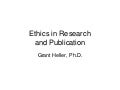 Ethics In Research