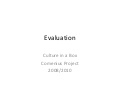 Evaluation 