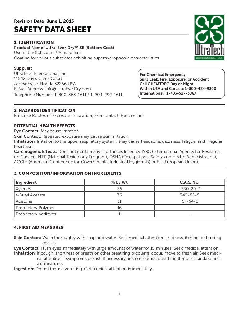 UltraEver Dry MSDS Bottom Coat