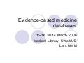 Evidence-based medicine databases