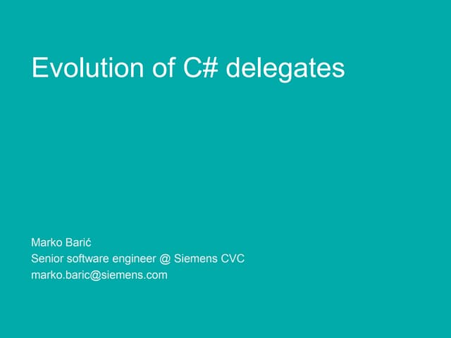 Evolution of C# delegates