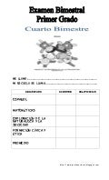 EXAMEN PRIMER GRADO DE PRIMARIA IV BIMESTRE