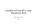 Examples of BT using SharePoint 2010