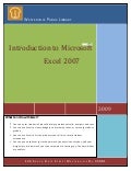 Intro to Microsoft Excel 2007
