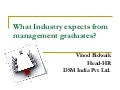 What industries expect from Management Students 