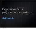 Experiencias programador emprendedor