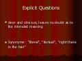 Explicit implicit questions