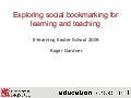 Exploring Social Bookmarking Easter School 2009