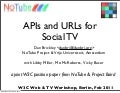 APIs and URLs for Social TV